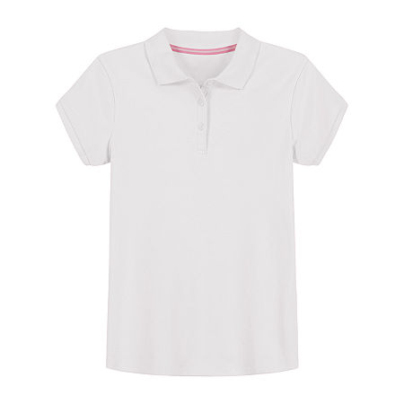 IZOD Little & Big Girls Short Sleeve Polo Shirt, 16, White