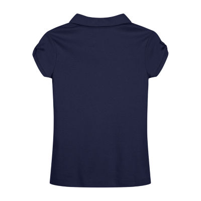 IZOD Little & Big Kid Girls Short Sleeve Regular Fit Stretch Fabric Polo Shirt