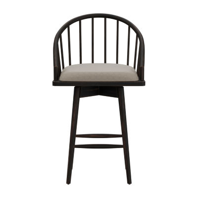 Braddock Counter Height Swivel Bar Stool 5351826, Color Rubbed Black