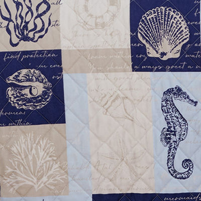 Linery Seashell Patchwork Reversible Quilt Set