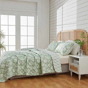 Linery Green Seashell Reversible Quilt Set EC700826, Color: Large