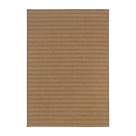 Covington Home Kehlani Tonal Stripe Indoor Outdoor Rectangular Accent Rug, One Size, Brown