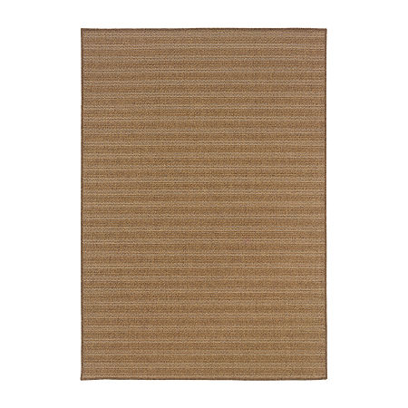 Covington Home Kehlani Tonal Stripe Indoor Outdoor Rectangular Area Rug, One Size, Brown