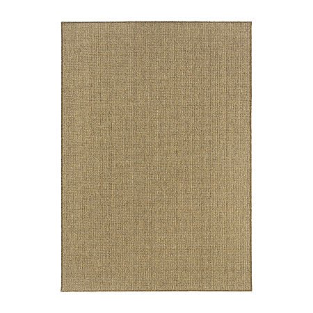 Covington Home Kehlani Flat Woven Solid Indoor Outdoor Rectangular Area Rug, One Size, Brown