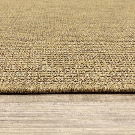 Covington Home Kehlani Flat Woven Solid Indoor Outdoor Rectangular Area Rug, One Size, Brown