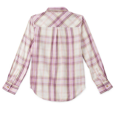 Thereabouts Little & Big Girls Long Sleeve Button-Down Shirt