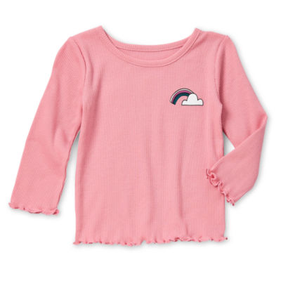 Okie Dokie Baby Girls Round Neck Long Sleeve T-Shirt