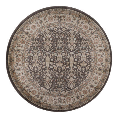 Garda Grace Traditional Oriental Indoor Round Area Rug