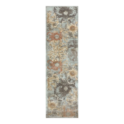 Radici Garda Modern Abstract Floral 26"X91" Indoor Rectangular Runner