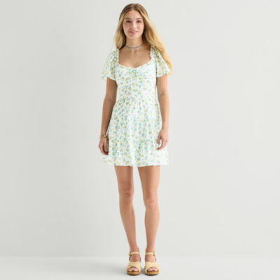 short sleeve fit and flare dress Black Fit and Flare Dress Short Sleeve main image 0