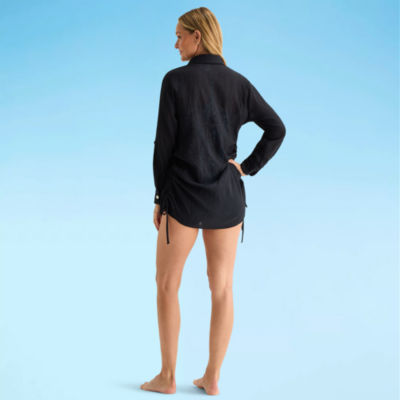 Sonnet Shores Womens Dress Swimsuit Cover-Up, Color: Black - JCPenney