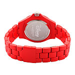 Disney® Womens Minnie Mouse Red And Silver Tone Bow Bracelet Watch