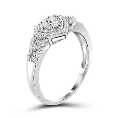 1/4 CT. T.W. Diamond 10K White Gold Heart Ring