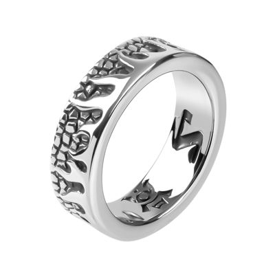 Mens Stainless Steel Flame Ring