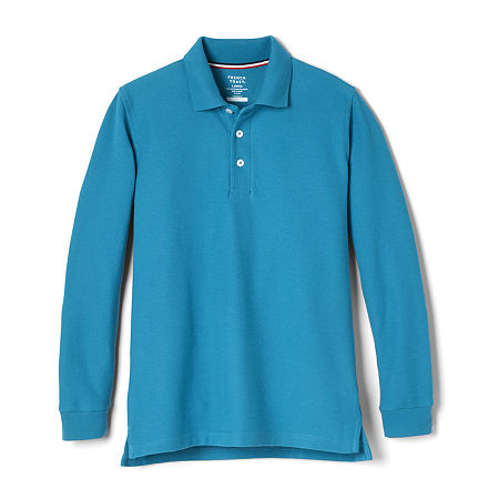 French Toast Toddler Boys Stretch Fabric Long Sleeve Polo Shirt, 3t, Blue