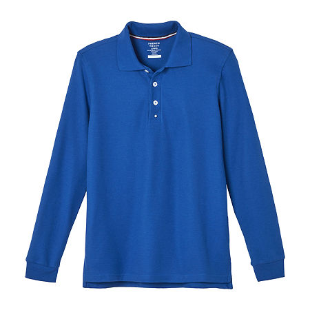 French Toast Toddler Boys Long Sleeve Polo Shirt, 4t, Blue