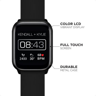 Kendall + Kylie Womens Multi-Function Black Smart Watch 900112b-42-G41