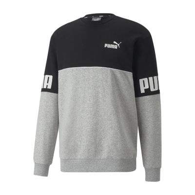 PUMA Mens Crew Neck Long Sleeve Sweatshirt, Color: Gray - JCPenney