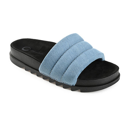 Journee Collection Womens Lazro Slide Sandals In Blue