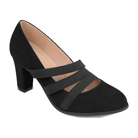 Shoes, Vintage Heels, Retro Heels, Pumps Journee Collection Womens Loren Stacked Heel Pumps 7 12 Medium Black $41.99 AT vintagedancer.com