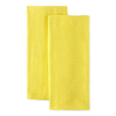 Cooks Honeycomb 2-pc Kitchen Towel, One Size, Yellow