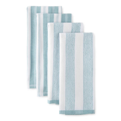 Martha Stewart Modern Waffle Kitchen Towel Set 6-Pack, Linen, 16x28