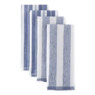 Cooks Striped Dual Purpose 4-Pc. Kitchen Towel Set