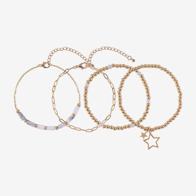 Arizona Gold Tone Womens 4-pc. Bracelet Set