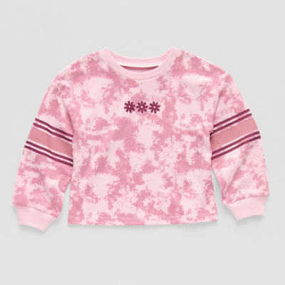 Okie Dokie Toddler & Little Girls Active Round Neck Long Sleeve Graphic T-Shirt