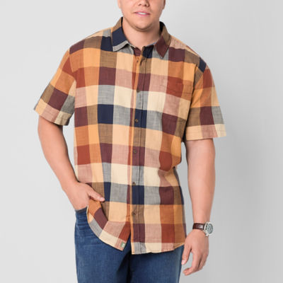 mutual weave Mens Short Sleeve Regular Fit Big and Tall Button-Down Shirt