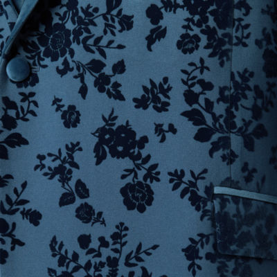 J. Ferrar Evening Edition Mens Big and Tall Floral Stretch Fabric Tuxedo Jacket