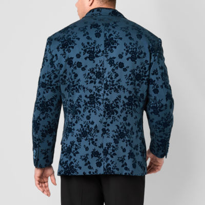 J. Ferrar Evening Edition Mens Big and Tall Floral Stretch Fabric Tuxedo Jacket