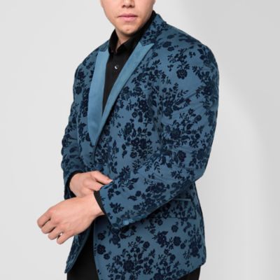 J. Ferrar Evening Edition Mens Big and Tall Floral Stretch Fabric