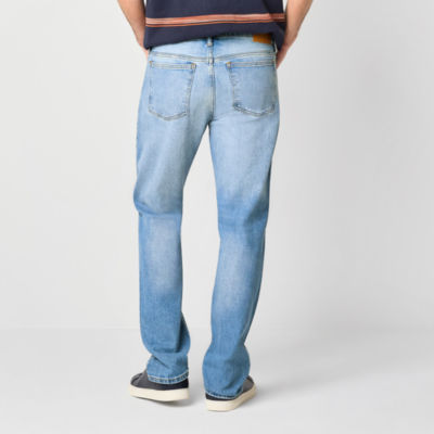 mutual weave Vintage Straight Mens Stretch Fabric Straight Leg Jean