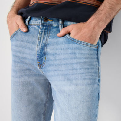 mutual weave Vintage Straight Mens Stretch Fabric Straight Leg Jean