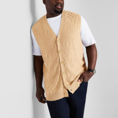 Shaquille O'Neal XLG™ Diamond Texture Mens V Neck Button Big and