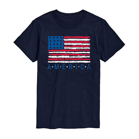 Big and Tall Mens Crew Neck Short Sleeve Classic Fit Americana Graphic T-Shirt, 5x-large, Blue