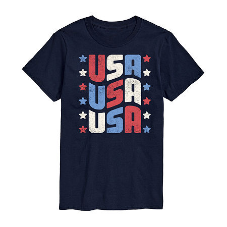 Mens Crew Neck Short Sleeve Classic Fit Big and Tall Graphic T-Shirt, 5x-large, Blue