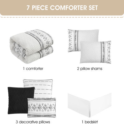 Stratford Park Sheena 7-pc. Geometric Lightweight Comforter Set