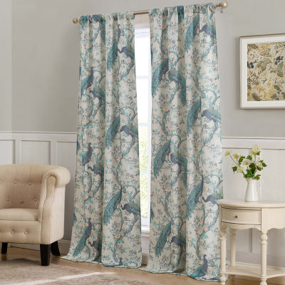 Laura Ashley Belvedere Rod Pocket Light-Filtering Set of 2 Curtain Panel