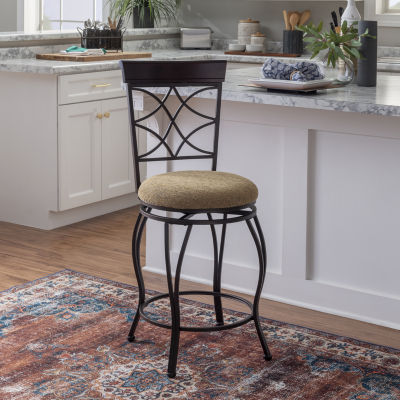 Curved-Back Swivel Barstool