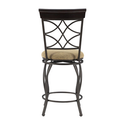 Curved-Back Swivel Barstool