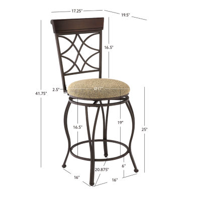 Curved-Back Swivel Barstool