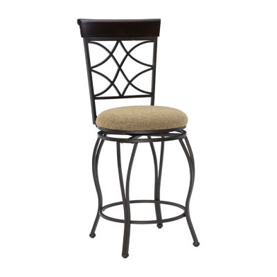 Curved-Back Swivel Barstool