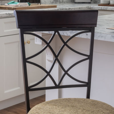 Curved-Back Swivel Barstool