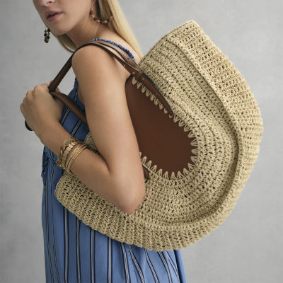 a.n.a Noelle Straw Tote Bag