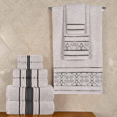 SUPERIOR® Sadie Zero Twist Jacquard Solid Cotton 9-pc. Quick Dry Bath Towel Set