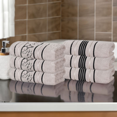 SUPERIOR® Sadie Zero Twist Jacquard Solid Cotton 6-pc. Hand Towel