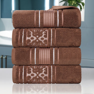 SUPERIOR® Sadie Zero Twist Jacquard Solid  Cotton 4-pc. Quick Dry Bath Towel Set