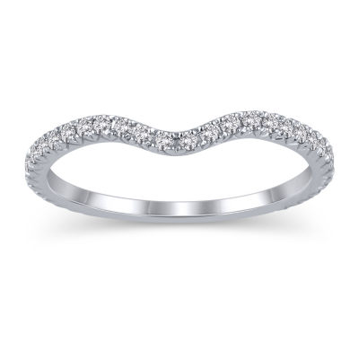 Womens 1/3 CT. T.W. Natural White Diamond 10K Gold Ring Enhancer